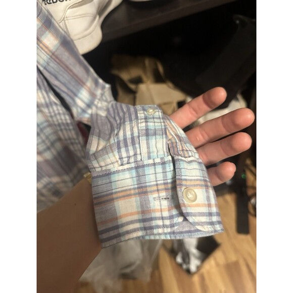 Men’s Gap Flannel Button Down Classic Shirt Size S Linen - Picture 3 of 5